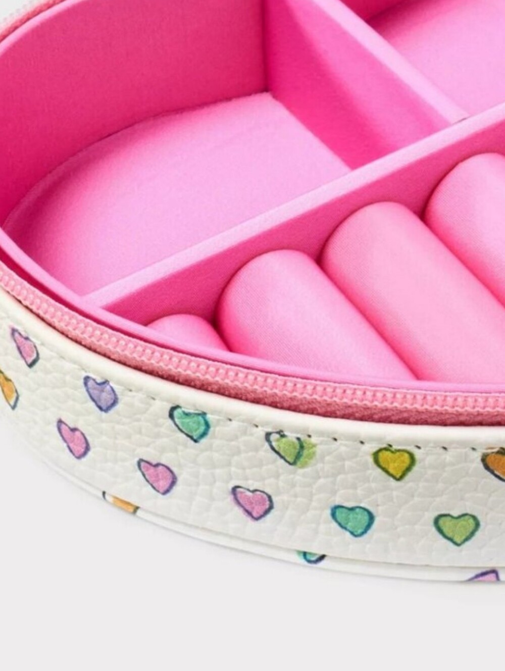 New Roller Rabbit X Target Disco Hearts Wave Heart Shaped Jewelry Box White&Pink - Picture 3 of 10